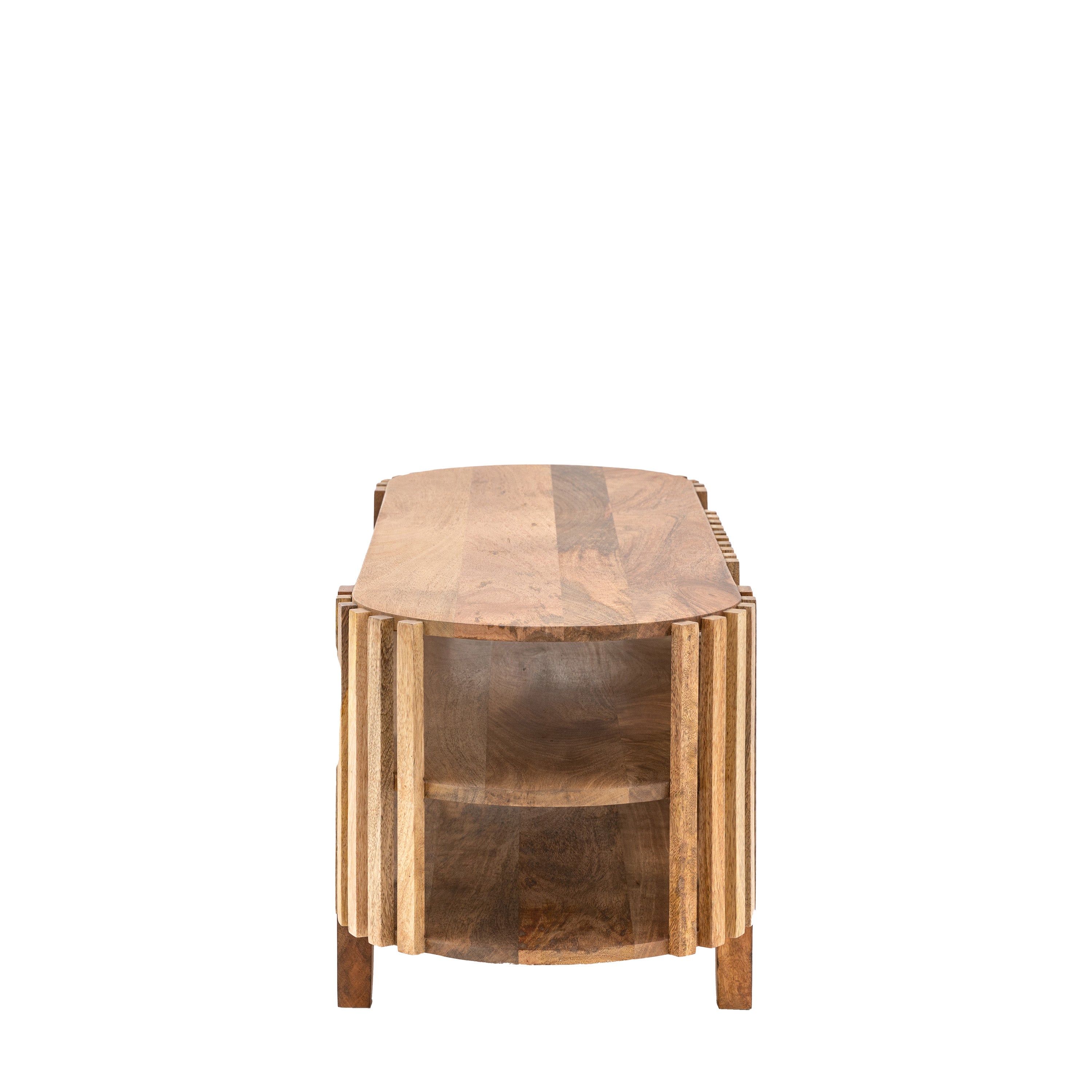 Alvin Slatted Natural Mango Wood TV Unit